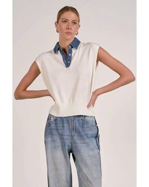 Elan Carmen Polo Sweater Vest - Blue