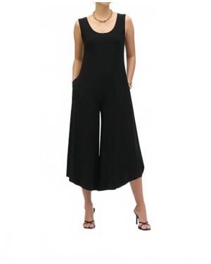 Joseph Ribkoff Sleeveless Cropped Wide Leg Jumpsuit - Black