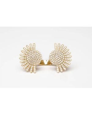 Avenue Chic Half Sunburst Cuff Ring - Black