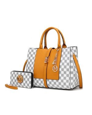 MKF Yuliana Circular Print Satchel Bag - Metallic