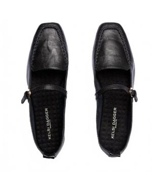 Kelsi Dagger Brooklyn Ferry Bison Mary Jane Flats - Black