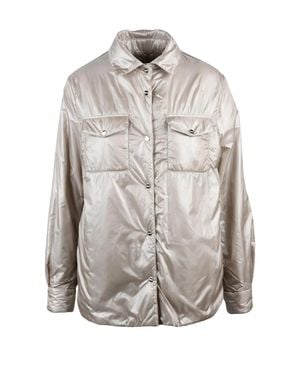 Herno Padded Jacket With Snap Button Closure And Relaxed Fit - Gray