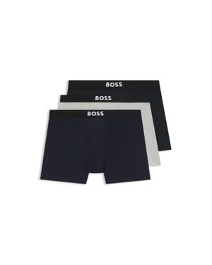 BOSS One Three-Pack Stretch-Cotton Boxer Briefs - Blue