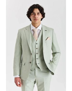 Paul Andrew Belmont 3 Piece Suit Classic Stitch Lapel Wedding Summer Prom - Green