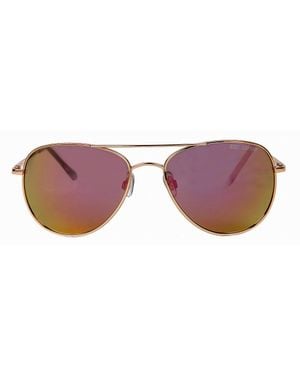 Suzy Levian Reflector Mirrored Aviator Frame Sunglasses - Purple