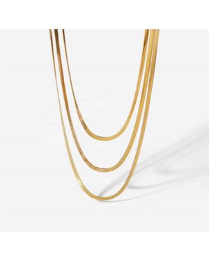Sahira Jewelry Design Penelope Multi Layered Chain Necklace - Metallic