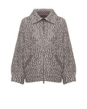 D. EXTERIOR Sequined Wool-Blend Bomber Jacket - Gray