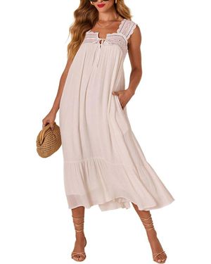 TAZGA Sleeveless Midi Dress - Pink