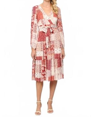 Fate Mixed Print Tiered Midi Dress