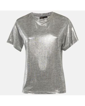 Maje Lamé Jersey T-Shirt - Gray