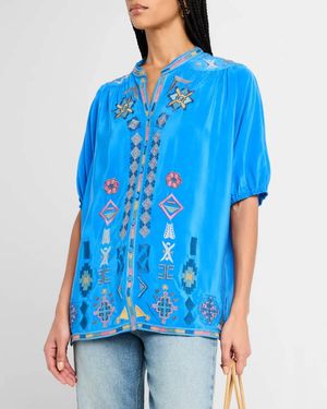 Johnny Was Jacintia Blouse - Blue