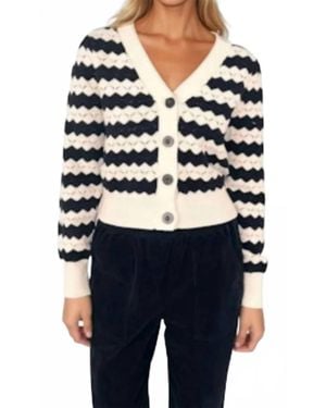 Chrldr Jamien Pointelle Cardigan Sweater - Blue