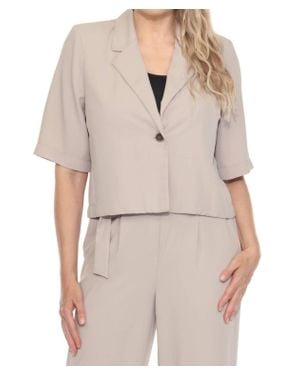 Joseph Ribkoff One-Button Short Blazer Jacket - Natural