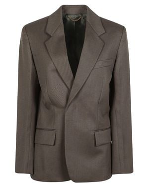 Victoria Beckham Single-Breasted Virgin Wool Tailored Blazer - Brown
