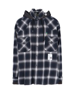 Maison Mihara Yasuhiro Long-Sleeve And Plaid Shirt - Blue