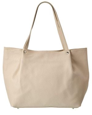 Italian Leather Top Handle Tote - Natural