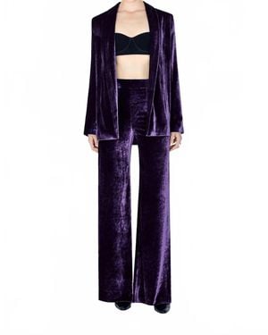 Galvan London Julianne Velvet Blazer - Blue