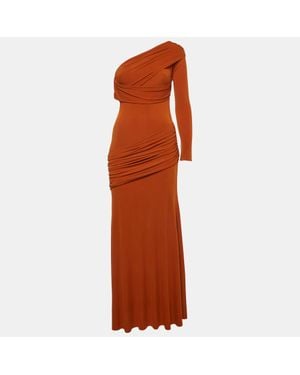 Chats by C.Dam Chats By C. Dam Jersey Knit Pansy Asymmetric Maxi Dress - Orange