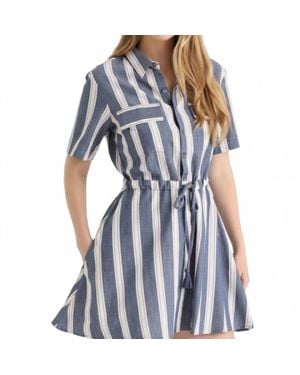 Never A Wallflower Kelli Stripe Dress - Blue