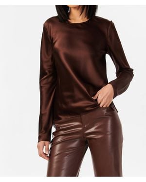 Cami NYC Shireen Long Sleeve Crewneck Top - Brown