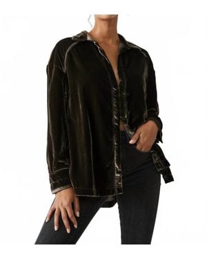 Free People Marianne Velvet Shirt - Black