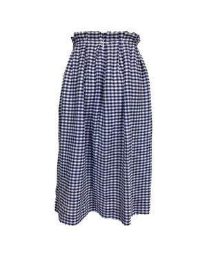 Mother Of Pearl Checkered Midi High-Waisted Skirt - Blue