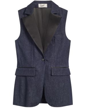 Pence Diva Tailored Sleeveless Wool Vest - Blue