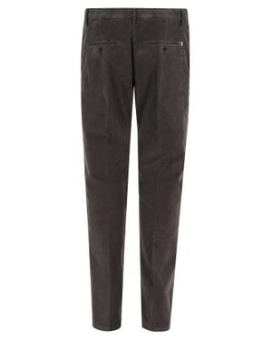 Dondup Ribbed Dark Pants - Gray