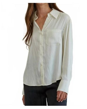 By Together Sonika Satin Button Down Shirt - Gray