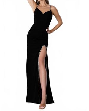 Tella Couture Spaghetti Strap Sexy Long Dress - Black