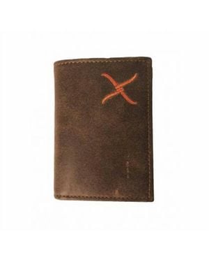 Twisted X Leather Tri Fold X Wallet - Brown