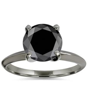 Pompeii3 2Ct Diamond Solitaire Engagement Ring 14K Size Selectable - Black