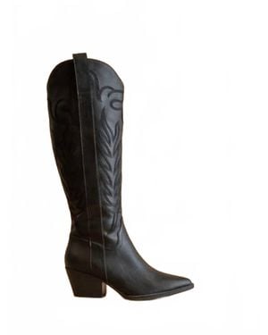 Oasis Society Savannah Embroidered Western Boot - Black