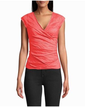 Nicole Miller Cotton Metal Logan Top - Red