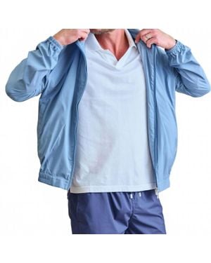 Fedeli Airstop Hoodied Bomber Windbreaker - Blue