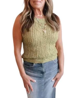 Blu Pepper Crochet Knit Tank Top - Blue