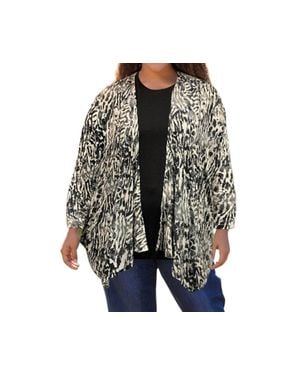 On The Plus Side Long Sleeve Draped Cardigan - Black