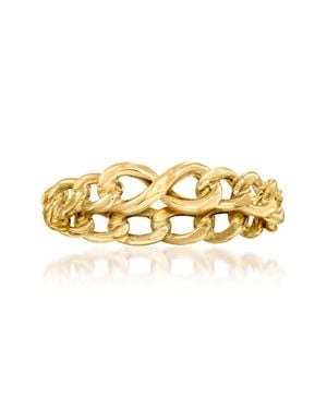 RS Pure Ross-Simons Italian 14Kt Infinity Symbol Curb-Link Ring - Yellow