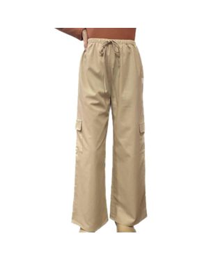 Mittoshop Wide Leg Cargo Pants - Natural
