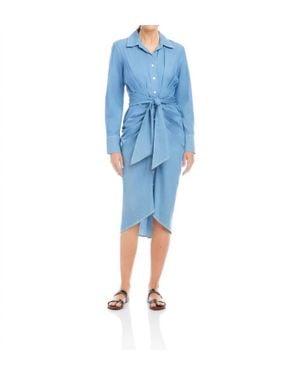 Fifteen Twenty Rayleen Pleated Shirtdress - Blue