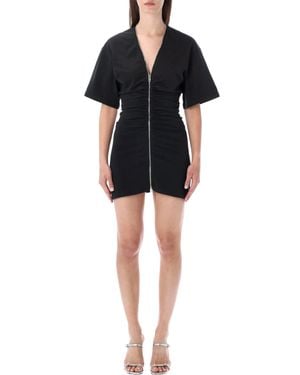 Alexander Wang Gathrred Tshirt Dress Zip - Black