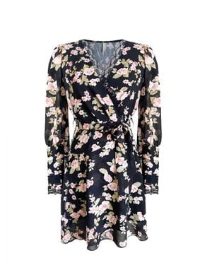 Ariti Kaziris Floral V-Neck Belted Dress - White