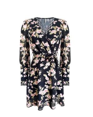 Ariti Kaziris Floral V-Neck Belted Dress - White