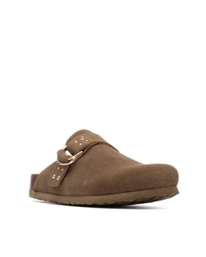 Xti Refresh Collection Suede Clog Mule Flats - Brown
