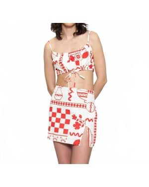 Bailey Rose Euro Summer Crop Top - Red