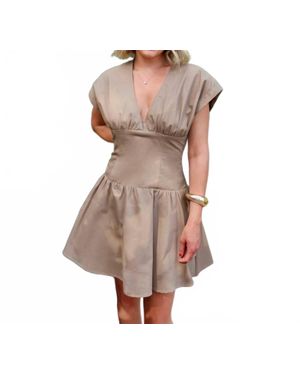 Line & Dot Moment Mini Dress - Brown