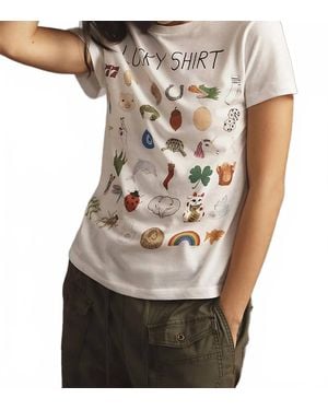 Unfortunate Portrait Lucky Graphic Tee - White