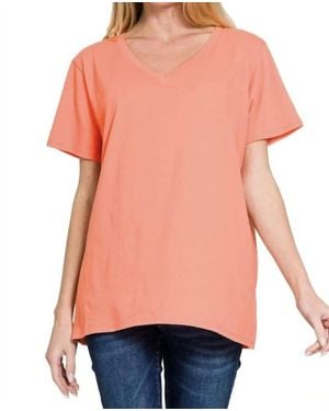 Blank NYC V-Neck Short Sleeve Shirt - Orange