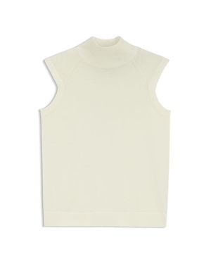BOSS Sleeveless Mock-Neck Sweater - Natural