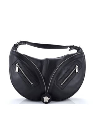 Versace Repeat Hobo Leather - Black